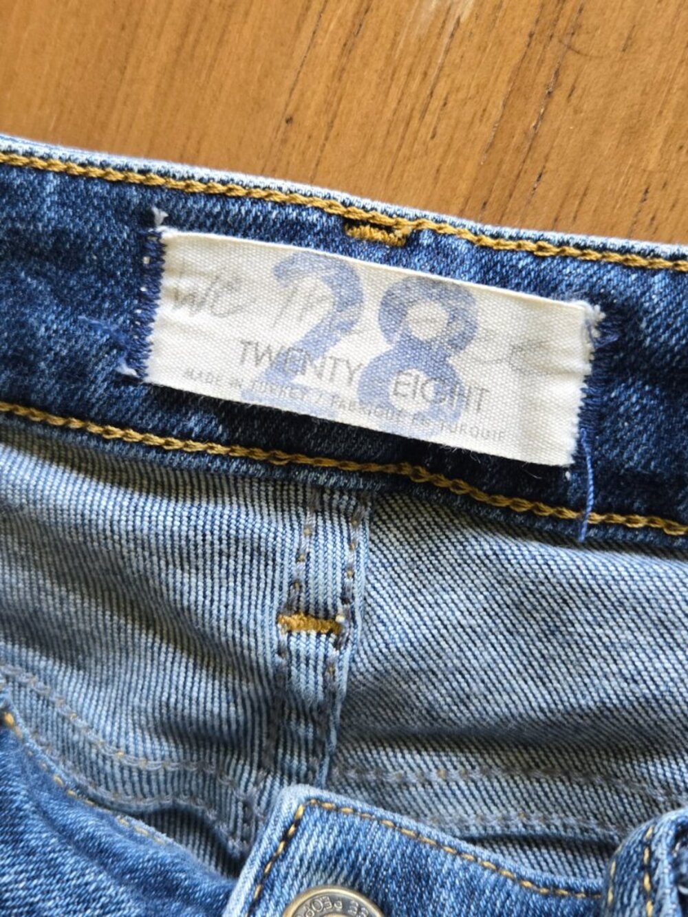 we the free | medium wash raw hem skinny jeans | size 28 - Picture 2 of 6